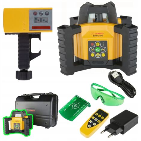 Laser rotatif Spin 310G IP54 à nivellement automatique pour pentes de 500 m, laser vert