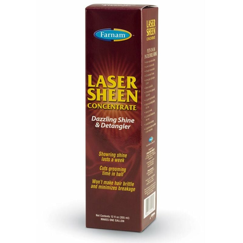 Laser sheen concentré Super-polissant et démêlant pour queue et crinière 355 ml équivalent à 3,5 l de produit fini