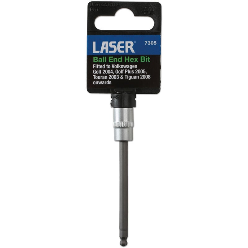 Laser Tools - Ball End Hex Bit Socket 1/4D 4mm 7305