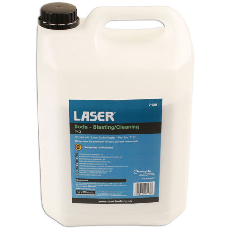 Laser Tools – Bicarbonate de soude pour pistolet de sablage – 5 kg – Nettoyage écologique sans produits chimiques – Compatible surfaces variées
