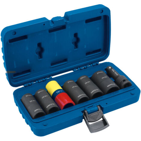 Laser Tools Double Ended Wheel Nut Socket Set 7pc 1/2"" Single Hex Metric 8698