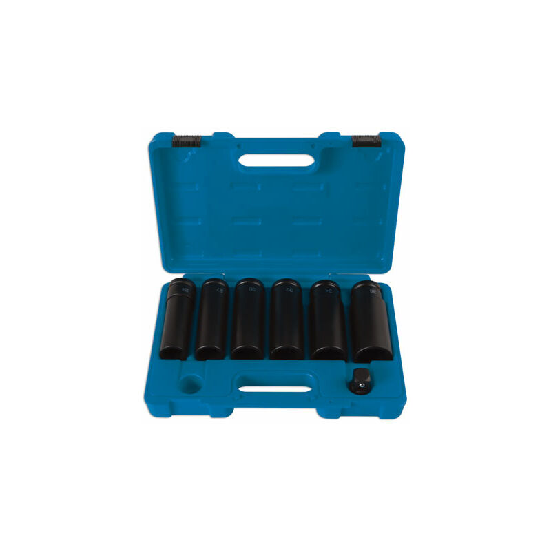 Laser Tools 6410 7pc Extra Deep Impact Socket Set 12pt Metric 24 -36mm