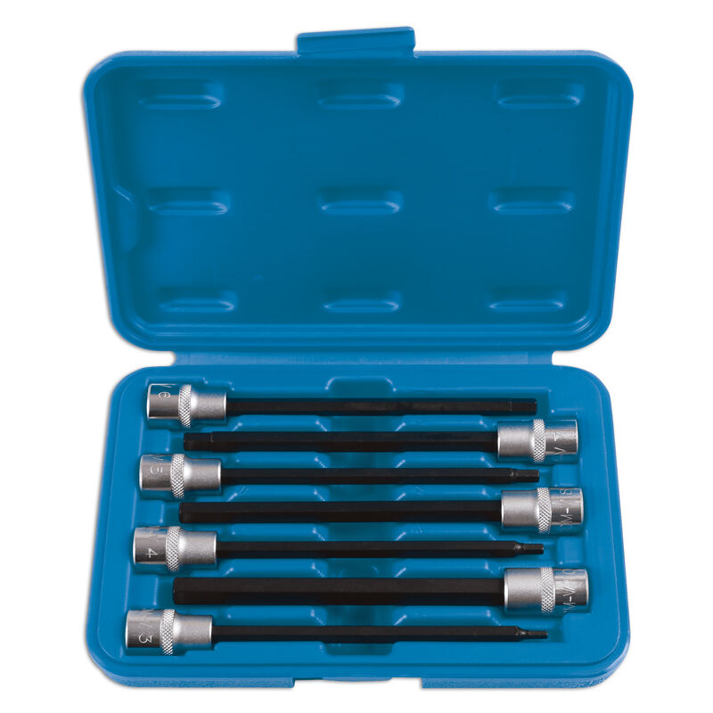 Laser Tools - Extra Long Hex Socket Bit Set 3/8D 7pc 6995