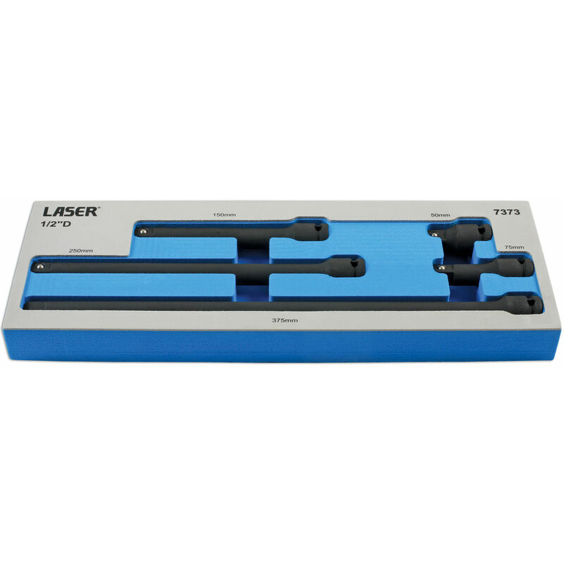 Laser Tools - Impact Extension Bar Set 1/2D 5pc 50, 75, 150, 250 and 375mm 7373