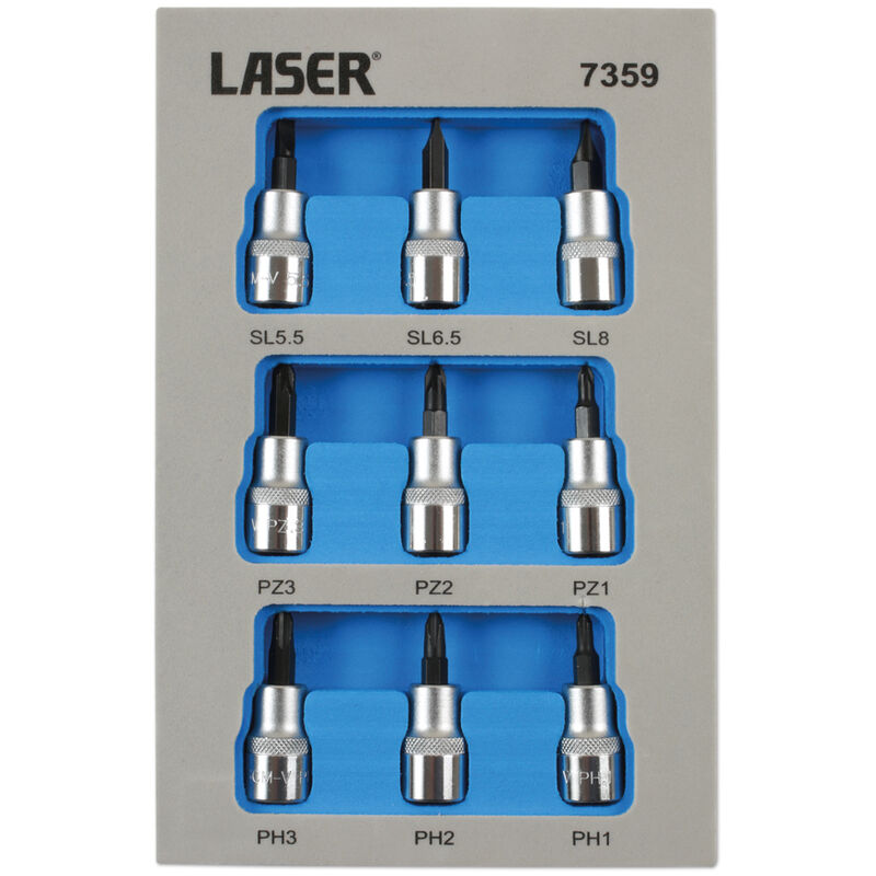 Laser Tools Socket Bit Set 3/8D 9pc 7359