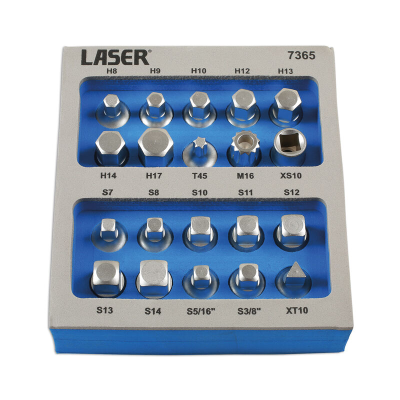 Laser Tools - Sump Plug Key Set 3/8D 20pc 7365