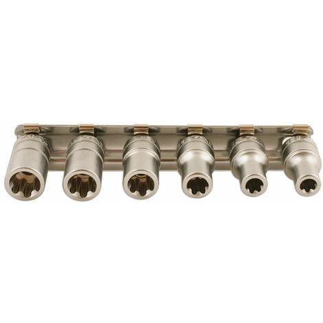 Laser Tools Torx Plus Socket Set EP 6-sided 1/4""D 6pc 6EP to 12EP 5616