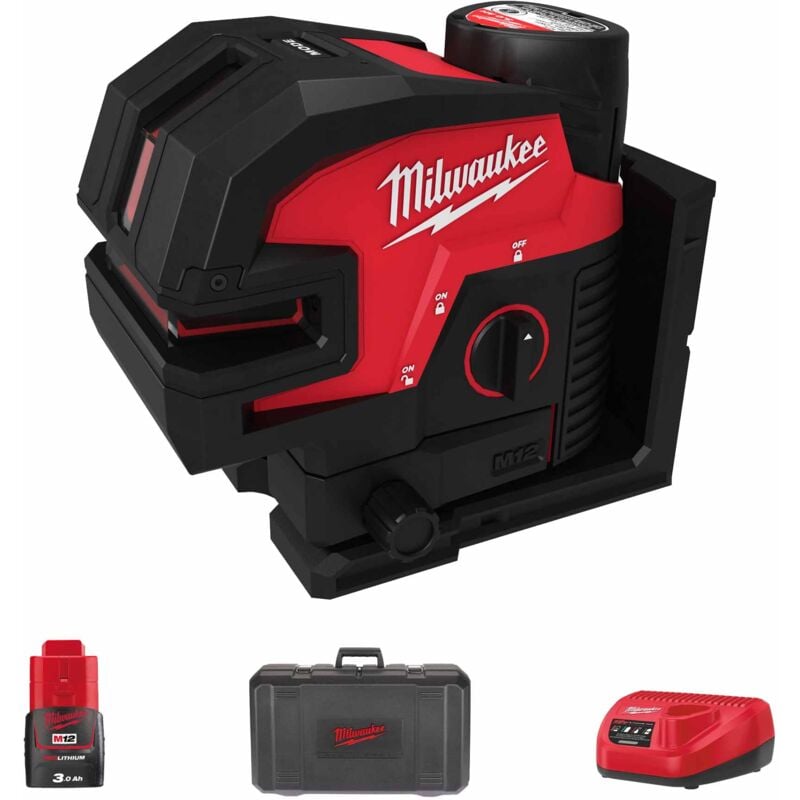 Niveau laser Milwaukee Batterie M12 CLL4P-301C 12 v 3 Ah
