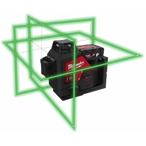 Laser 3 lignes vert avec applomb 12V 4Ah M12 3PL-401C 4933478102 - Milwaukee