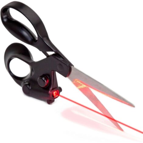 Lasergesteuerte Schere für gerade Schnitte, Klinge aus Edelstahl, ergonomischer Griff, batteriebetrieben, Präzisionswerkzeug