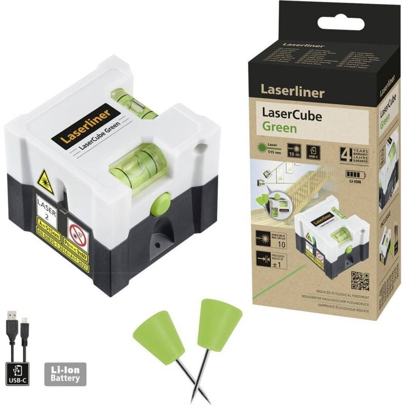 Laserliner - LaserCube green Laser à lignes Portée (max.): 10 m