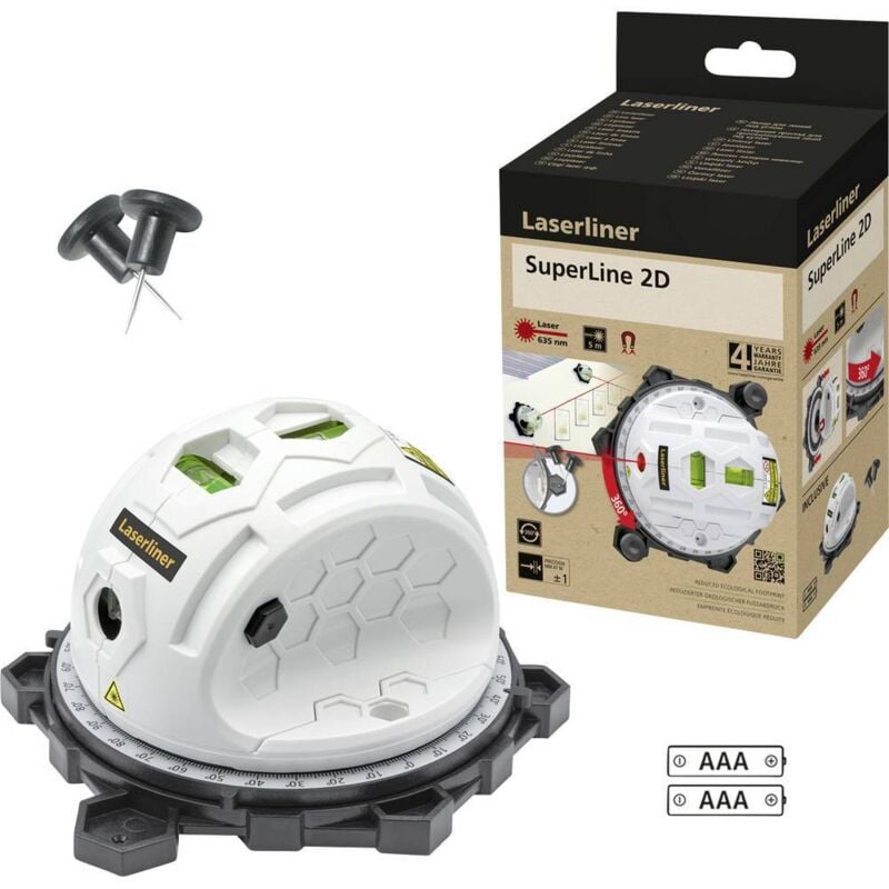 Laserliner - SuperLine 2D 081.110E Niveau à bulle numérique