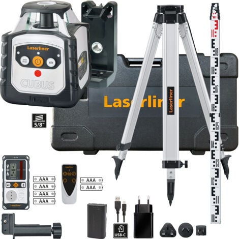 Laserliner Vollautomatischer Rotationslaser Cubus 210 S Set mit Stativ Empfänger und Messlatte