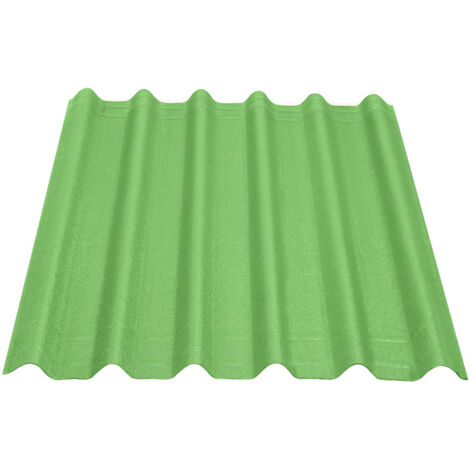 Lastra da copertura ONDULINE. Dimensioni 100 x 82 cm. Colore verde intense.