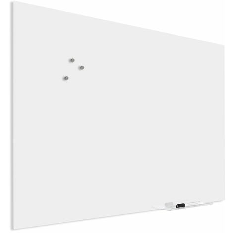 Lastra di vetro Premium con attacco cieco - 60x90 cm - Bianco