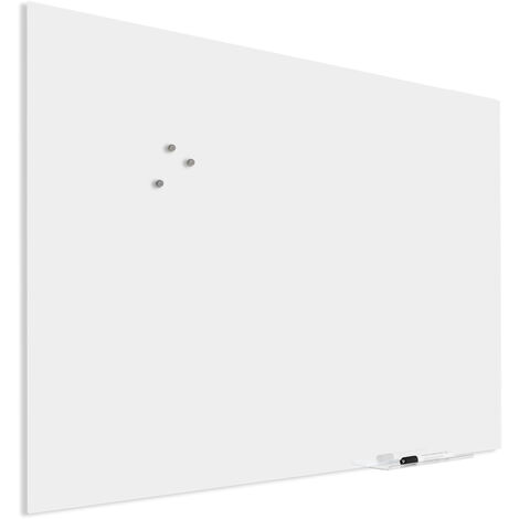 Lastra di vetro Premium con attacco cieco - 90x120 cm - Bianco