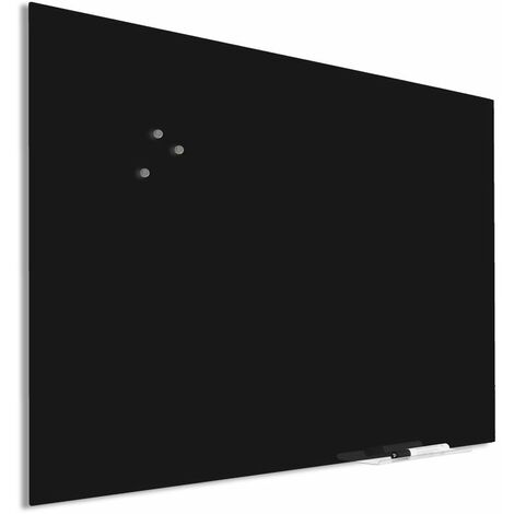 Lastra di vetro Premium con attacco per tende - 60x90 cm - Nero
