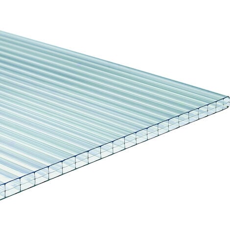 Pannello Policarbonato Alveolare 10mm trasparente 210 x 100 cm lastra anti  raggi UV in policarbonato doppia parete