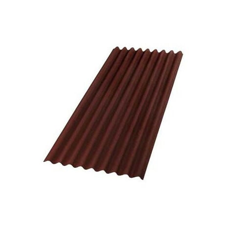 FERRA Lastra Ondulata in Fibra Bitumata per Tettoie e Coperture Base Onduline Rossa 200x85 cm