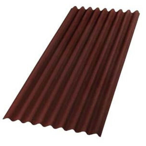 Lastra Ondulata in Fibra Bitumata per Tettoie e Coperture Base Onduline Rossa 200x85 cm