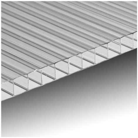 Lastra policarbonato alveolare spessore 10 mm 200 x 98 cm Trasparente