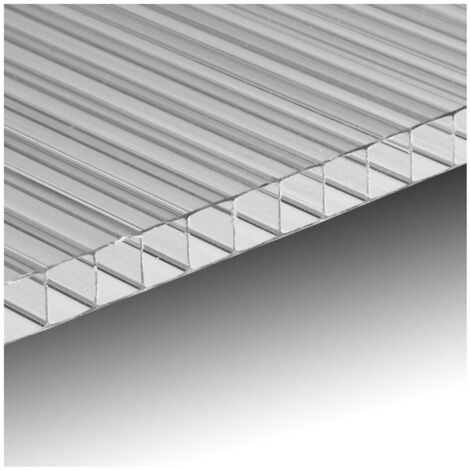 Lastra policarbonato alveolare spessore 6 mm 100 x 100 cm Trasparente