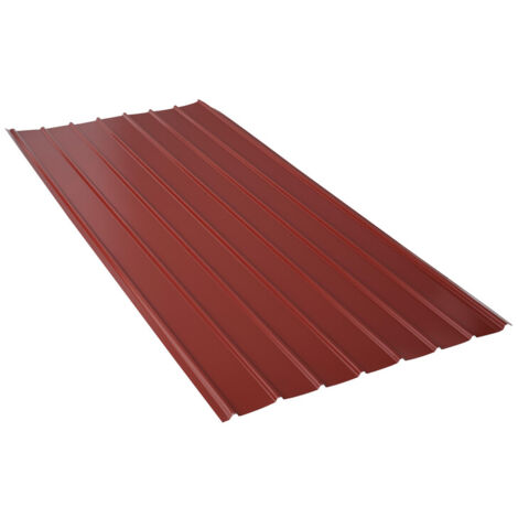 MCCOVER Lastra rigata in acciaio verniciato 2000 X 910 X 0,40 MM - Colore: ROSSO RAL 8012, spessore 0,40mm, larghezza 910mm, lunghezza 2000mm