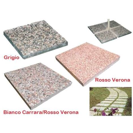 FRASCHETTI PIASTRA BASE CEMENTO ROSSO VERONA OMBRELLONE GIARDINO MATTONELLA CM 40x40H3,7