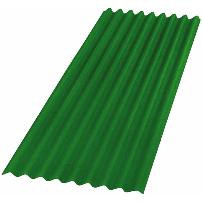 Lastre ondulate in fibra bitumata 100x76 cm per tettoie e coperture Easy Line Onduline green