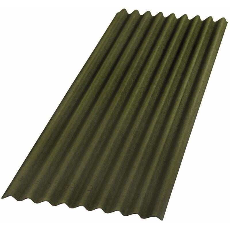 Lastre ondulate in fibra bitumata 200x85 cm per tettoie e coperture Base Onduline pphr - green