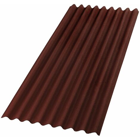 Lastre ondulate in fibra bitumata 200x85 cm per tettoie e coperture Base Onduline PPHR -  red