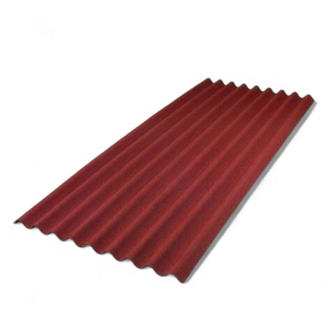 Lastre ondulate in fibra bitumata 85.5x200 cm per tettoie e coperture -  Rosso