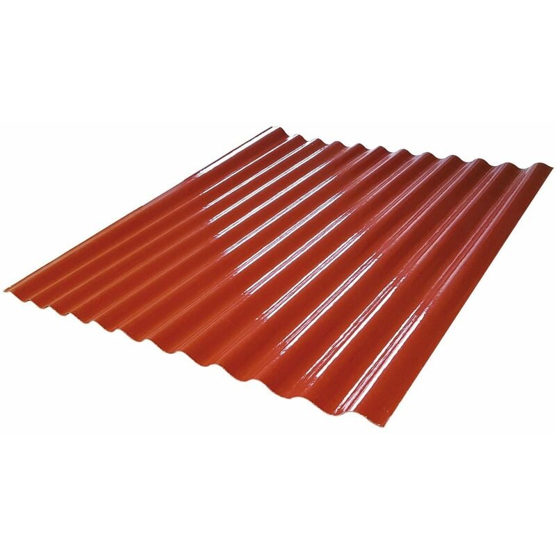 Lastre ondulate in vetroresina 120x210 cm rossa o verde per coperture esterne Onduline red