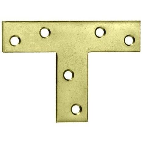 Lastrina  a 't' Masidef zincata giallo 7 x 5 x 1,6cm