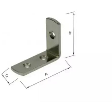 LASTRINA ANGOLARE 3 FORI MM.25X33X12 NICHELATO