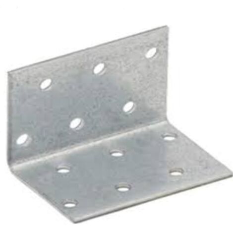 LASTRINA DI GIUNZIONE ANGOLARE MULTIFORI40x40x60MM - SPESSORE 2MM - IN ACCIAIO ZINCATO