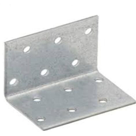 LASTRINA DI GIUNZIONE ANGOLARE MULTIFORI40x40x60MM - SPESSORE 2MM - IN ACCIAIO ZINCATO