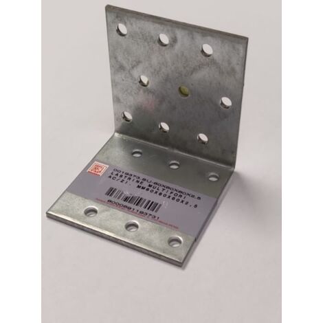 LASTRINA DI GIUNZIONE ANGOLARE MULTIFORI60x60x60MM - SPESSORE 2,5MM - IN ACCIAIO ZINCATO