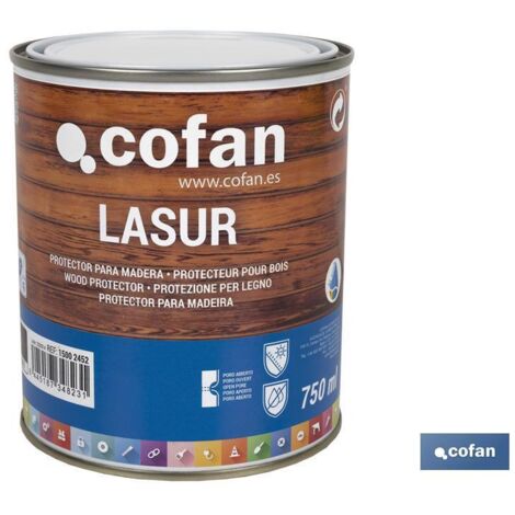 Lasur Protettore all'Acqua per Legno di Rovere Opaco 750 Ml