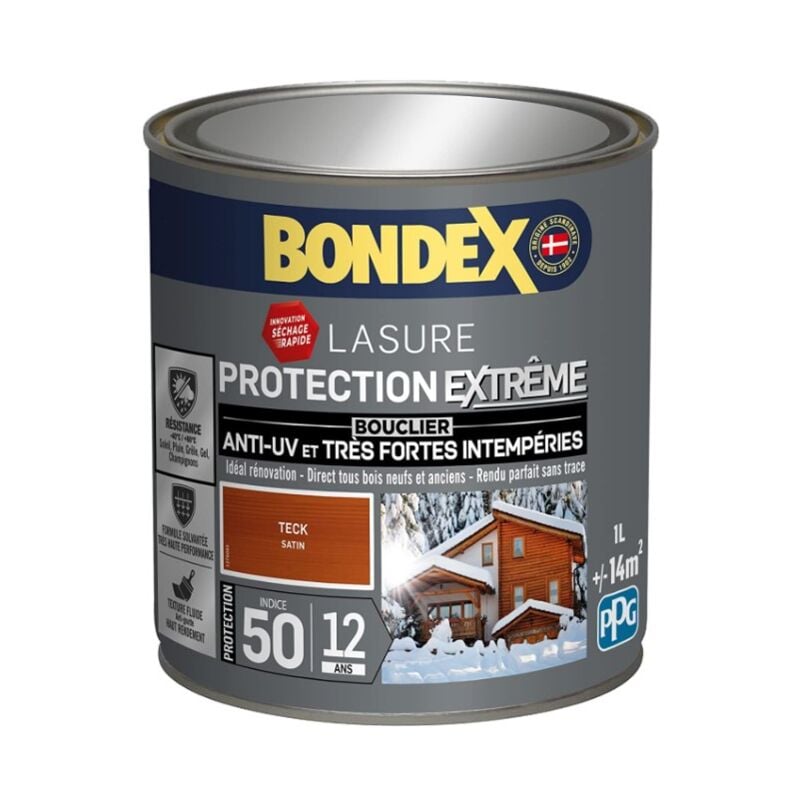 Bondex - Lasure Protection Extreme Satin 12 ans Couleur: Teck - Conditionnement: 1L