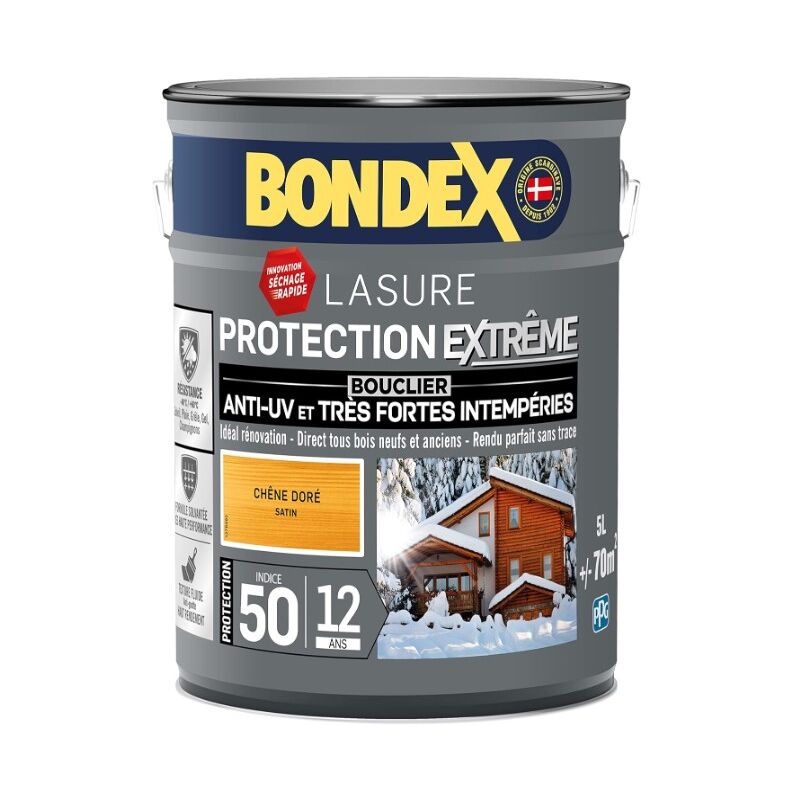 Bondex Lasure Protection Extreme Satin 12 ans Couleur: Chêne doré - Conditionnement: 5L