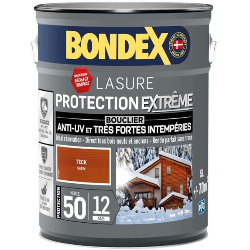 Lasure BONDEX Protection Extrême 12 ans Teck 5 L