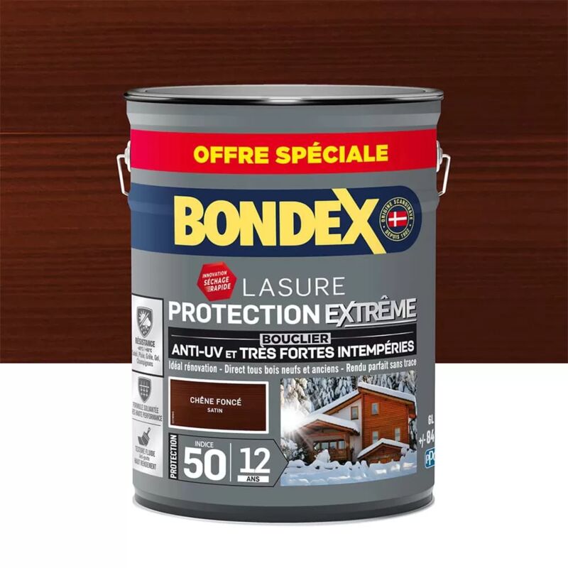 Bondex - Lasure Protection Extrême 12 ans Chêne foncé 6 l