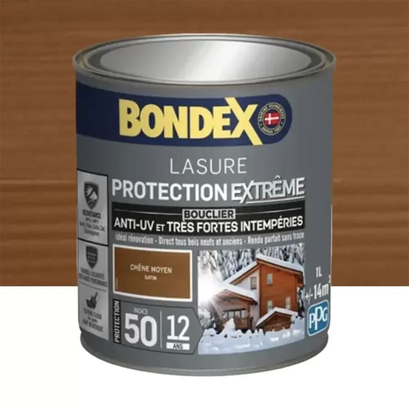 Bondex - Lasure Protection Extrême 12 ans Chêne moyen 1 l