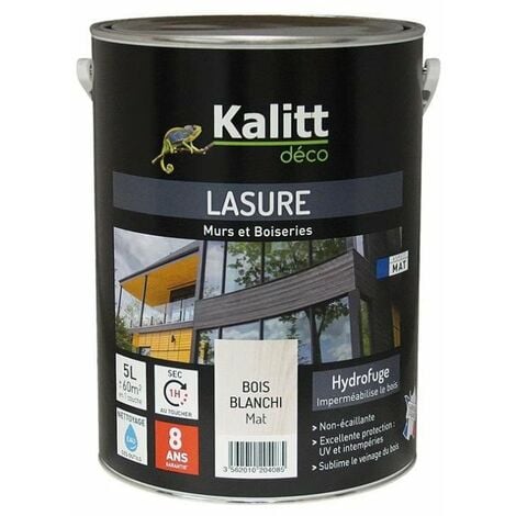 Lasure 8ans les modernes bois blanchi acrylique mat 5 litres - KALITT