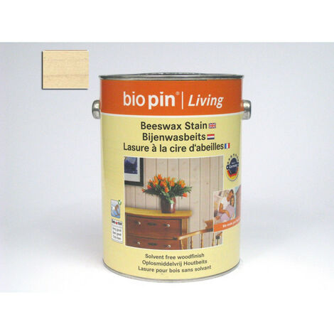 Lasure à la cire d'abeille naturelle blanche Biopin 0,75L soit 10m²