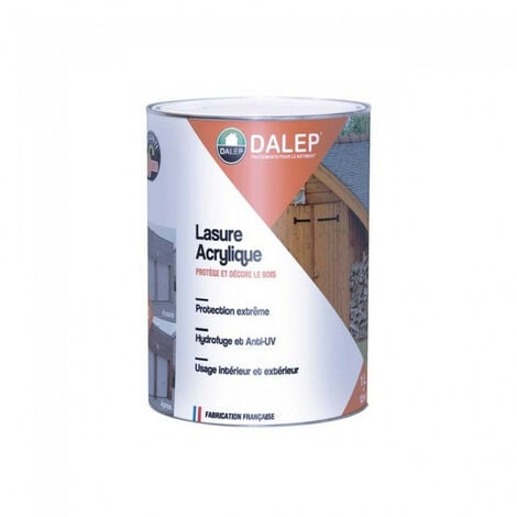 Lasure acrylique bois Dalep pot de 1L chêne foncé protection extrême aspect mat et sans odeur