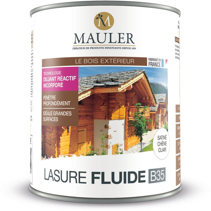 1919 By Mauler - mauler - Lasure bois Chêne Clair satiné 2,5L - glycéro ne pèle pas, ne s'écaille pas - résines alkydes à l'huile : très haute