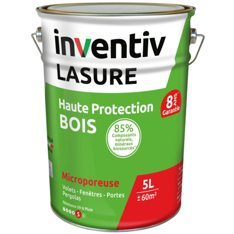 Ateliers 28 - Lasure Bio Haute Protection Bois 8 ans Incolore 5L - inventiv