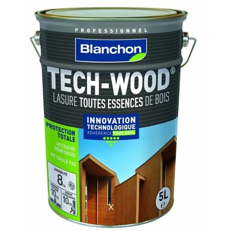 Lasure Bois Extérieur TECH-WOOD BLANCHON haute résistance aux UV et aux intempéries